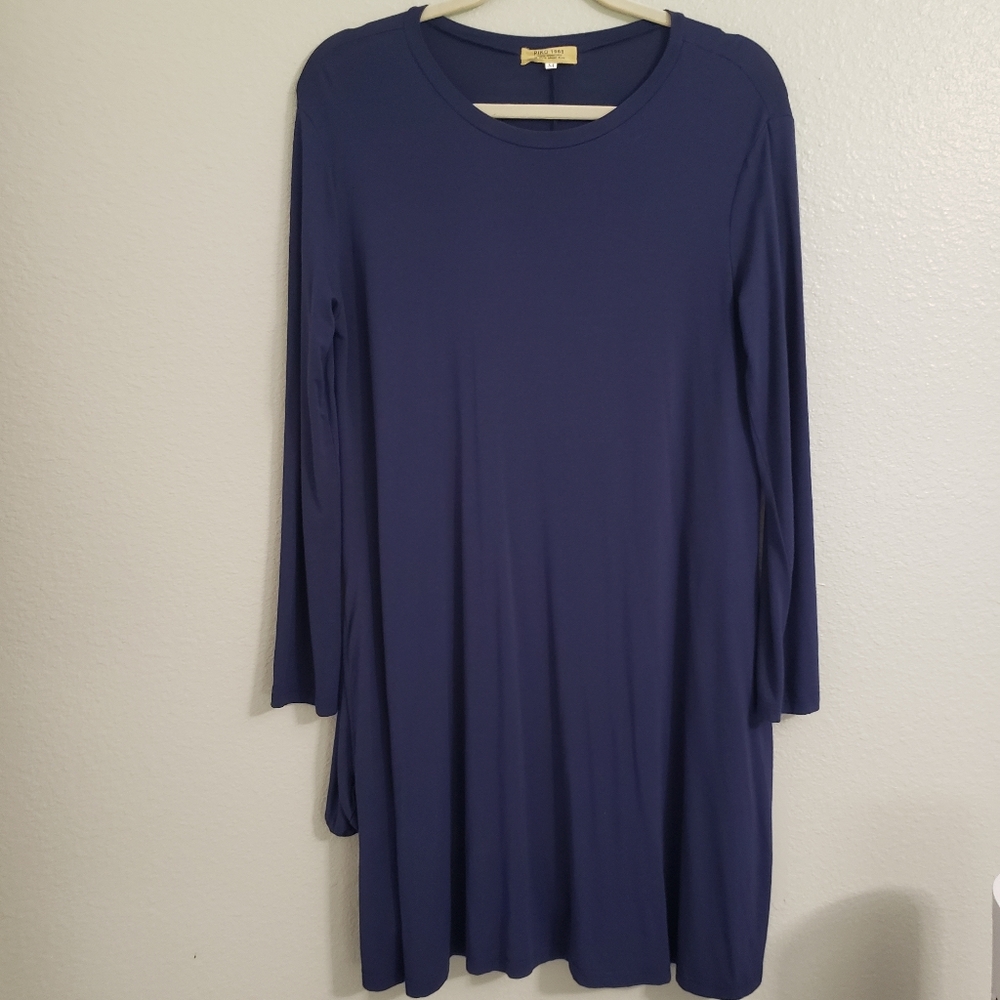 4/$25 Piko 1988 navy soft long sleeve dress. Med.